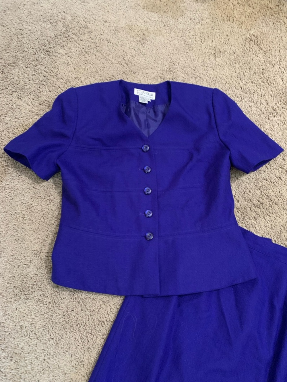 Vintage Atrium Collection Two-Piece Suit Skirt Set Blue 10 - Picture 2 of 7